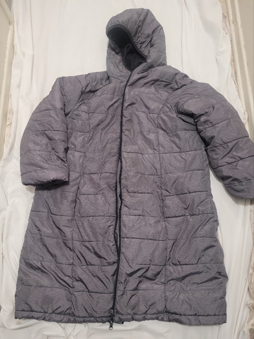 George Hooded Quilted Puffer Jacket in Gray